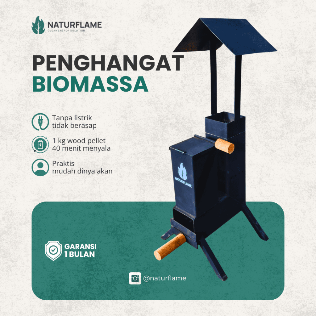 Kompor Biomassa Naturflame untuk Penghangat Teras di Villa/Cabin/Camping Ground/Camper Van - Bahan B