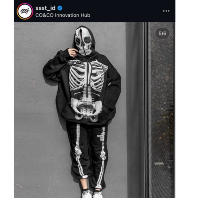 SSST SKELETON HOODIE JOGGER PRELOVED SIZE S