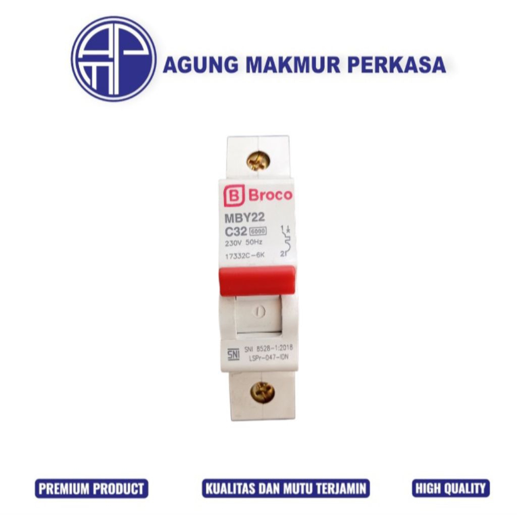 Broco MCB  1P 32A 17332C / MCB  32 Ampere broco.