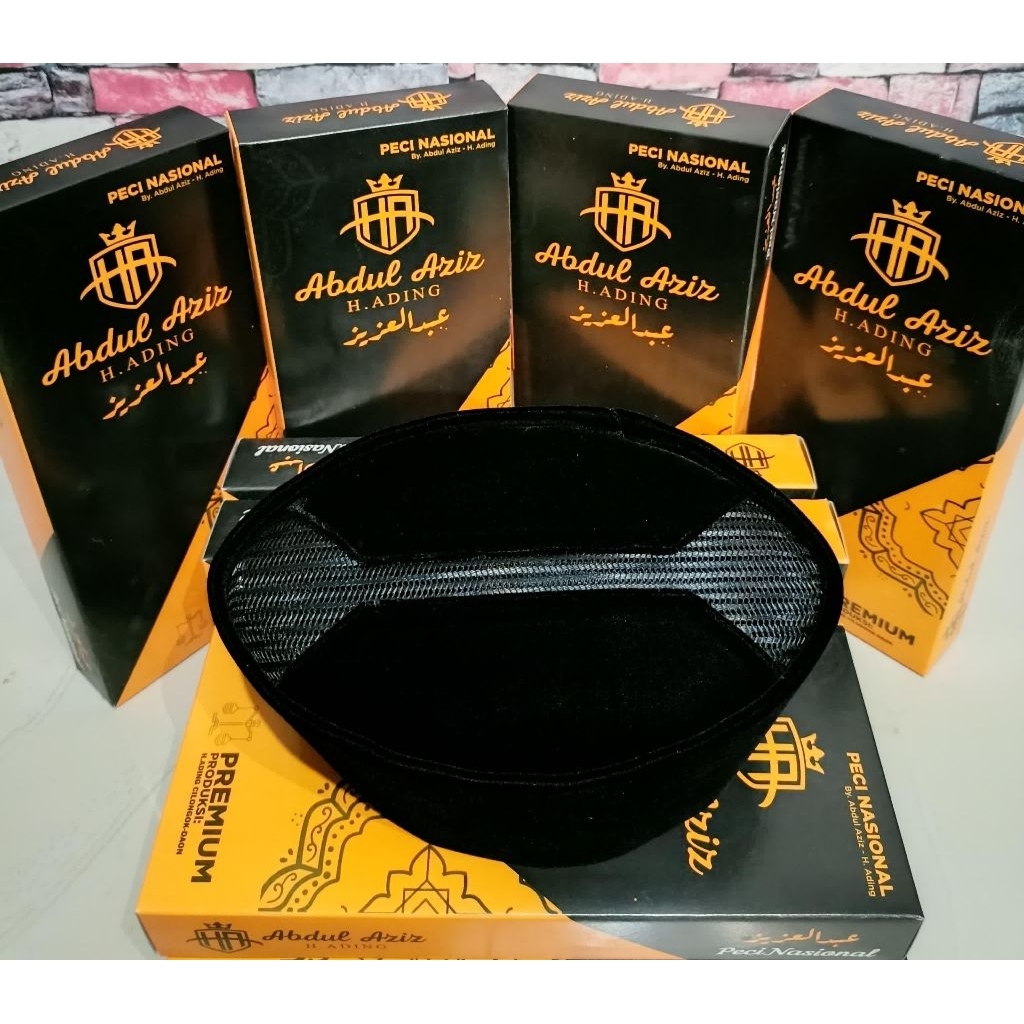 Songkok Peci Hitam Pria Muslim Abdul Aziz Ac Terompah Bahan Premium Sejak 1992