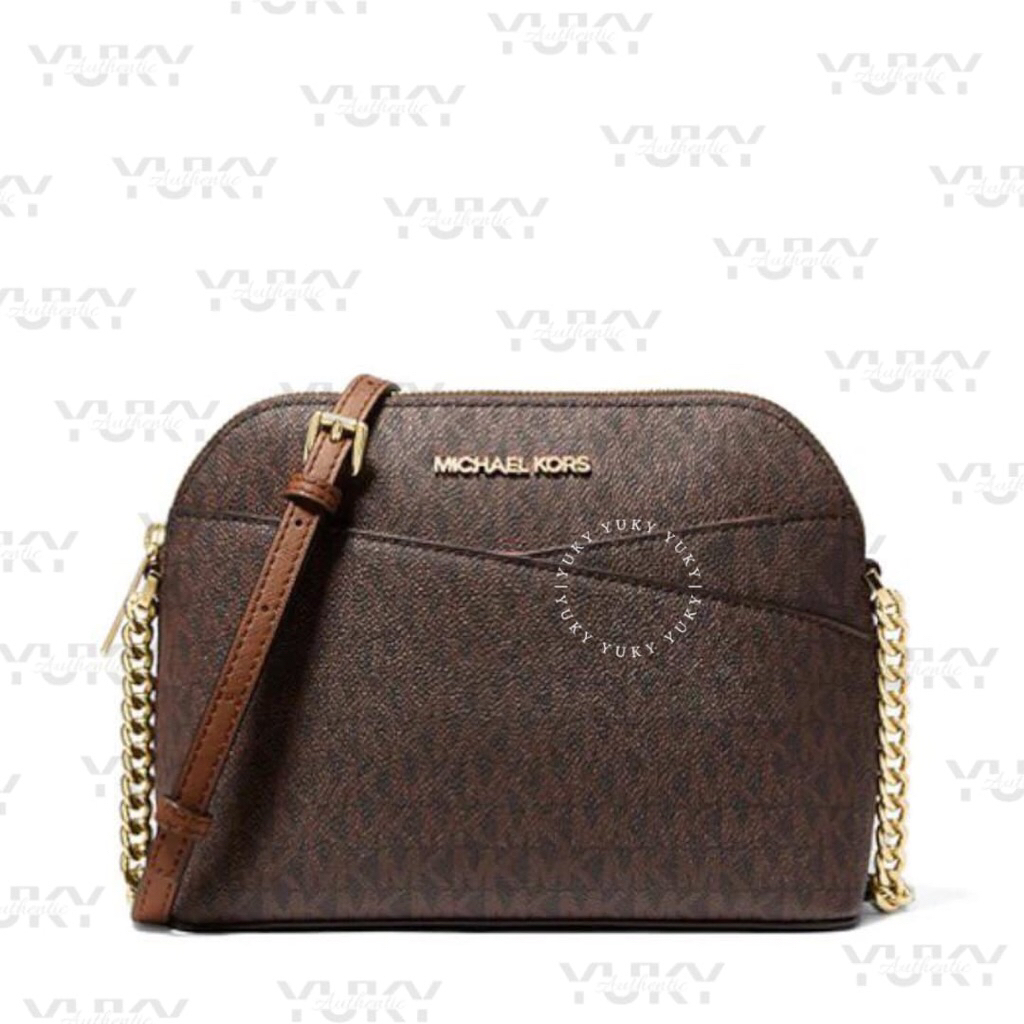 Tas Wanita Branded MICH*EL KO*S MK Dome Sign Brown 100% Original