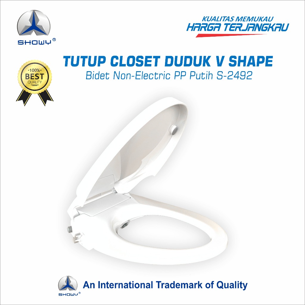 SHOWY Tutup Closet Duduk V Shape Bidet Non-Electric PP Putih S-2492