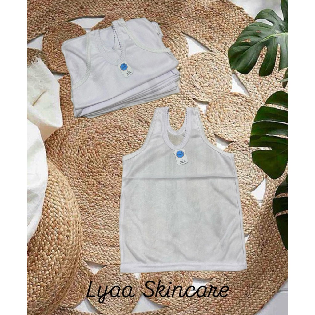 Kavemy-(3 pcs) Baju Singlet Anak Katun Adem Kaos Dalam Cowok Cewek