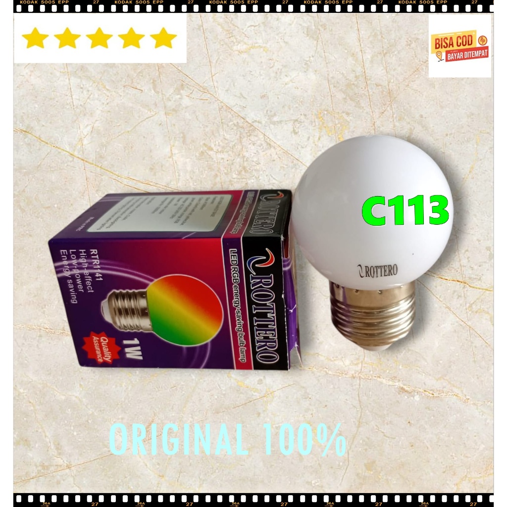 C113 Lampu LED PELANGI RGB OTOMATIS E27 Strip BULB LAMP MINI 1 WATT 7 WARNA AUTO HEMAT LISTRIK AWET 