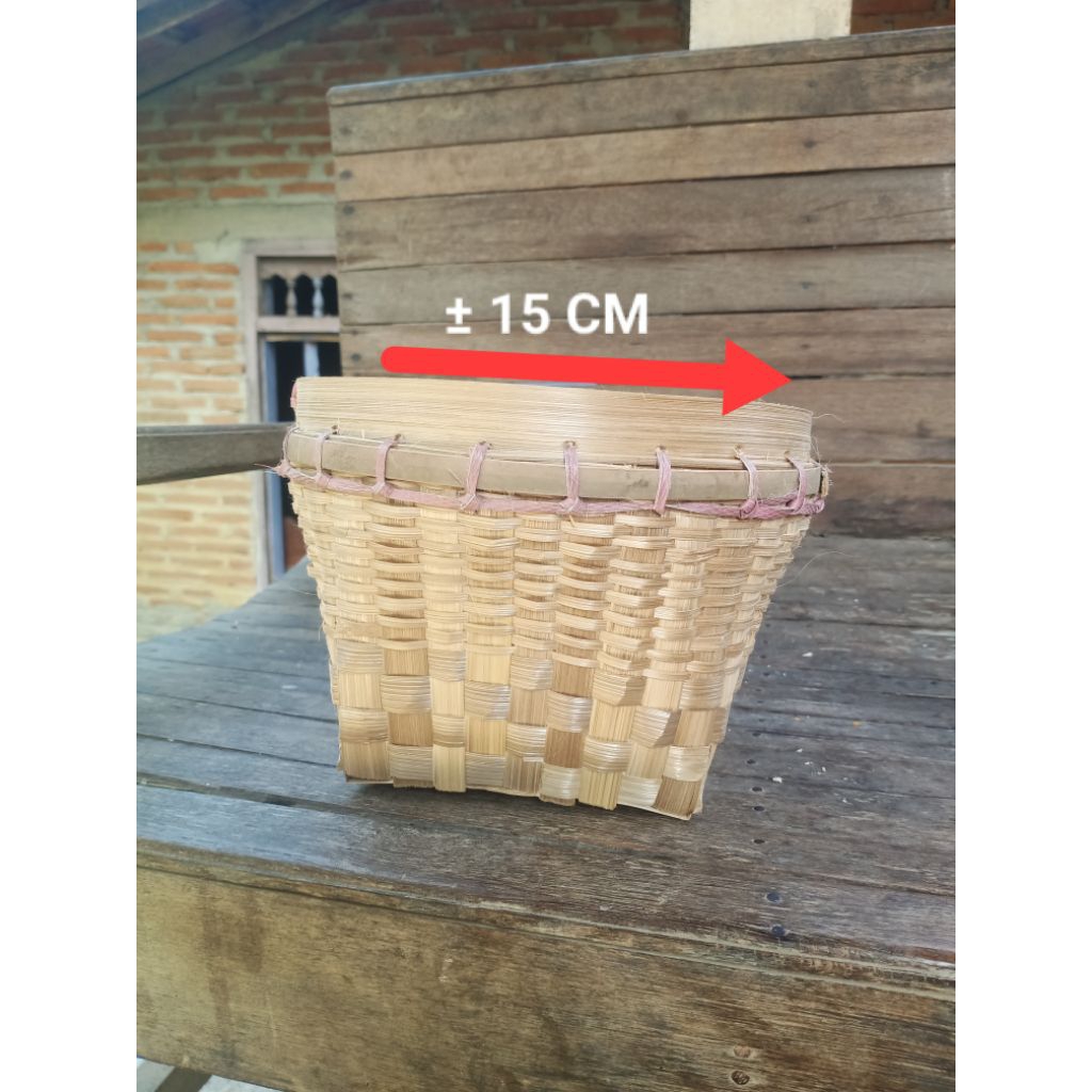 Tenggok bambu mini/Dunak bambu mini/bakul bambu berkualitas ± 15 cm