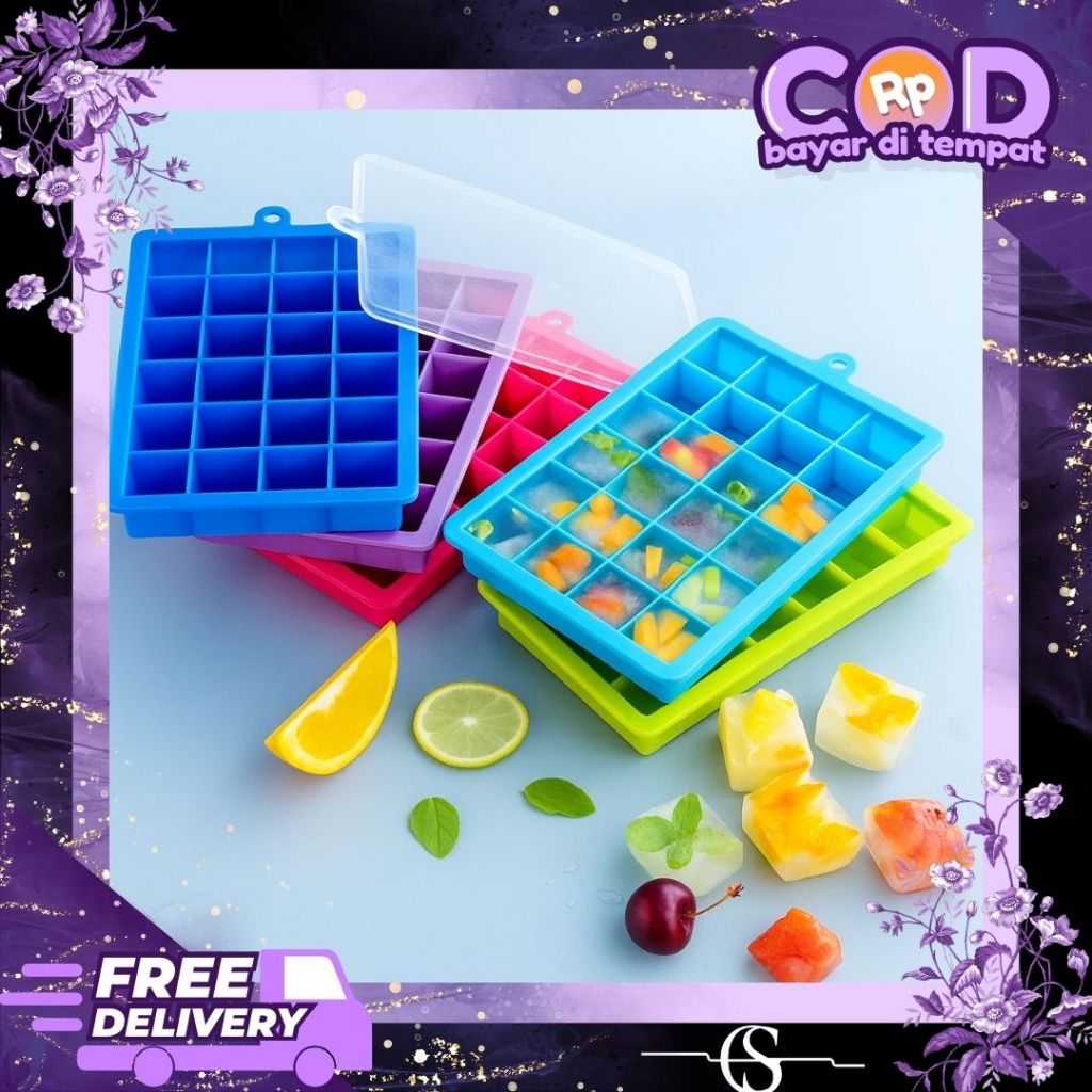 Cetakan Es Batu Silikon 24 Cube / Cetakan Es Batu Silikon Kotak / Tempat Es Batu Silikon