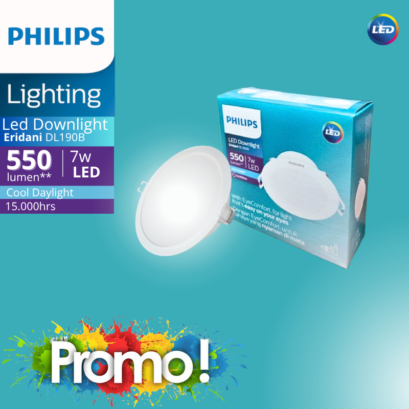 Philips ERIDANI Downlight LED 7W 7 Watt Warna Cool Daylight