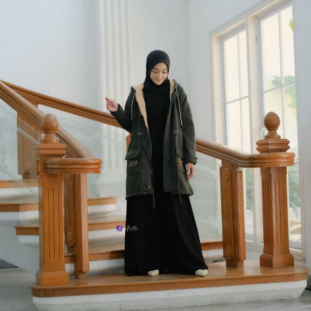 Jaket Outer Hijab Dewasa by Alietha (Green Army)