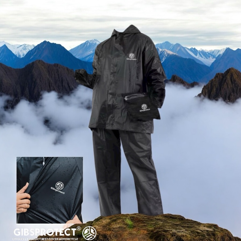 Setelan Jas Hujan Pria Wanita Bahan Tebal Kuat Jahitan Sealing