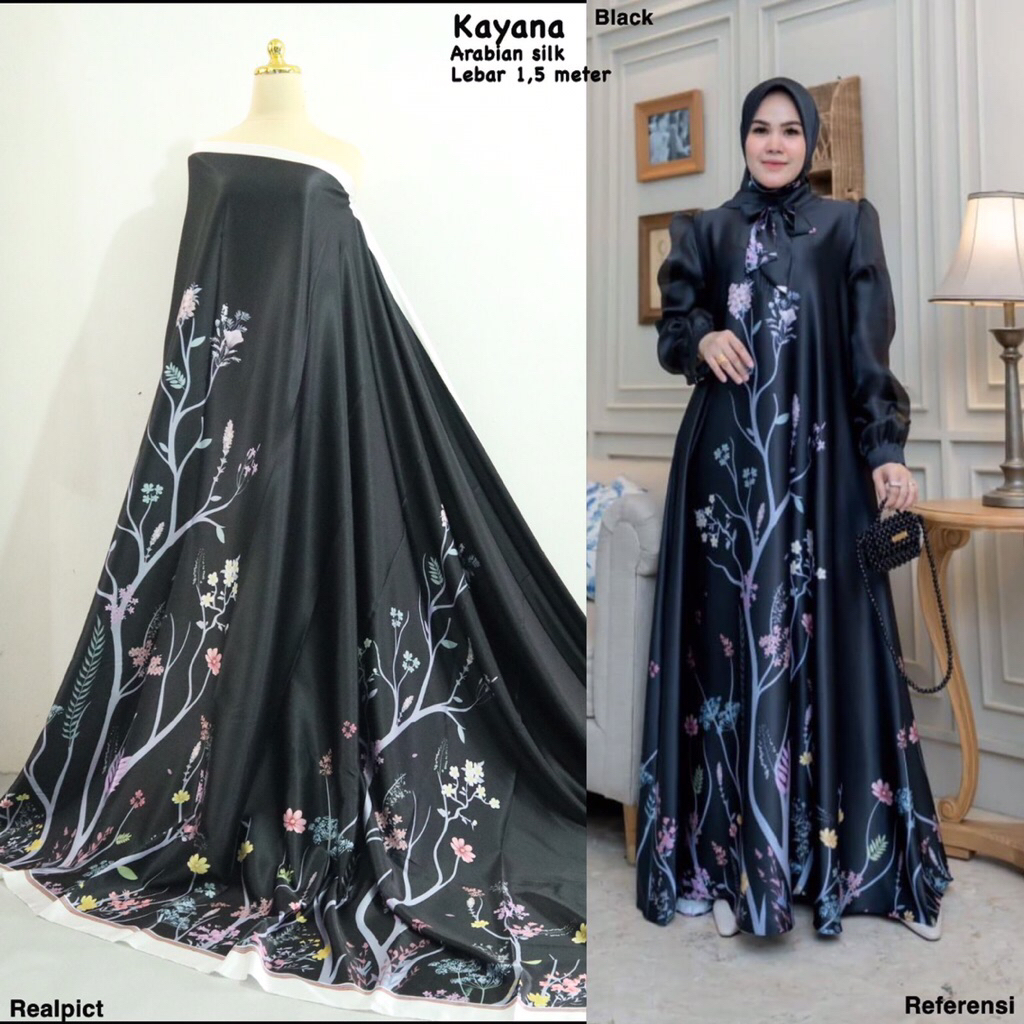 Kain arabian silk motif kayana // per setengah meter // banyak motif // kain gamis // kain meteran /