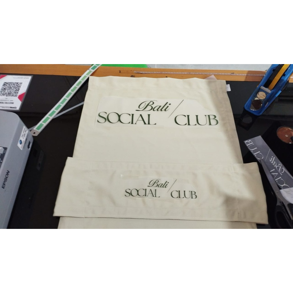 Cetak Print Sablon Sublim Logo Nama di Kain