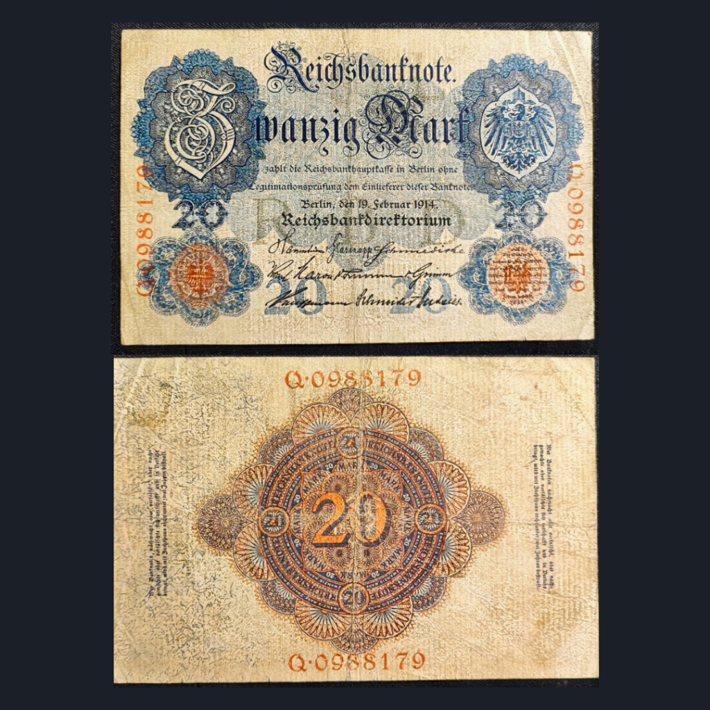Uang Kuno Asing Jerman 20 Mark 1914 | VF