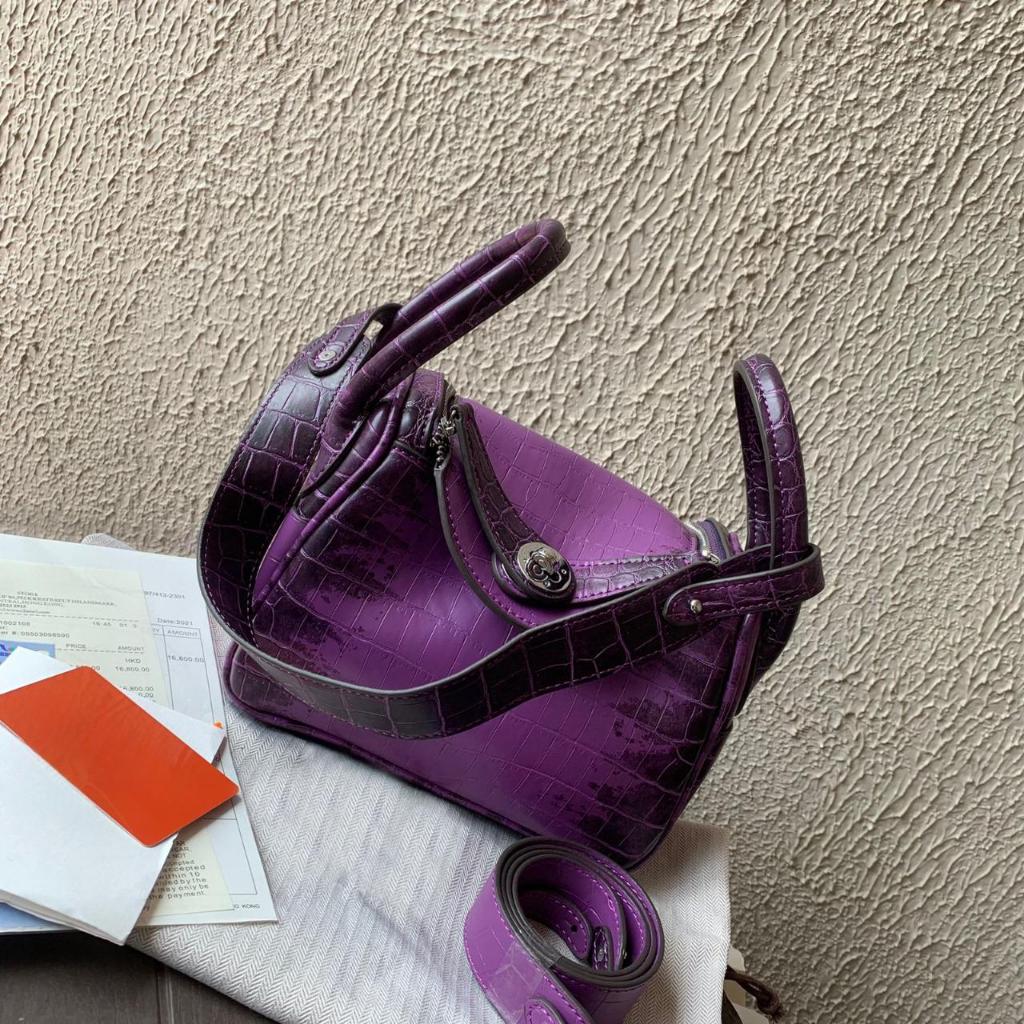 (CUCI GUDANG) (MICROCHIP) (20 CM) DB2278 TAS CROCO LEATHER SUDAH DAPAT BOX + DUSTBAG KUALITAS VIP PL