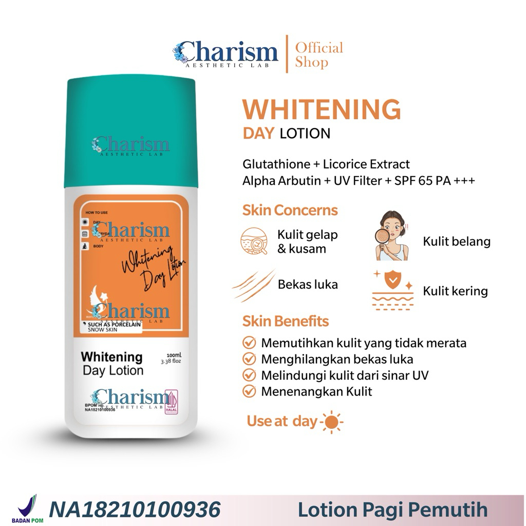 LOTION SIANG EXTRA DOSIS PUTIH 1 TINGKAT SEKALI PAKAI | WHITENING DAY LOTION FOEVER FARMACY | LOTION