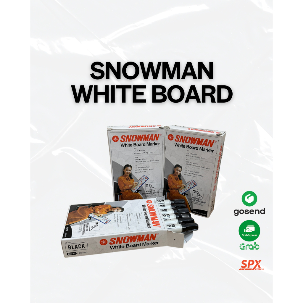Spidol Snowman Whiteboard / Whiteboard Marker Snowman BG-12 / BG12 / 1 LUSIN