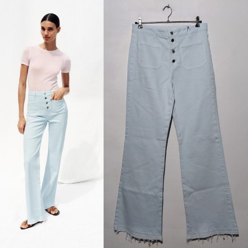 ZARA WOMAN WANITA CELANA JEANS FLARE FIT DENIM BARU ASLI ORIGINAL
