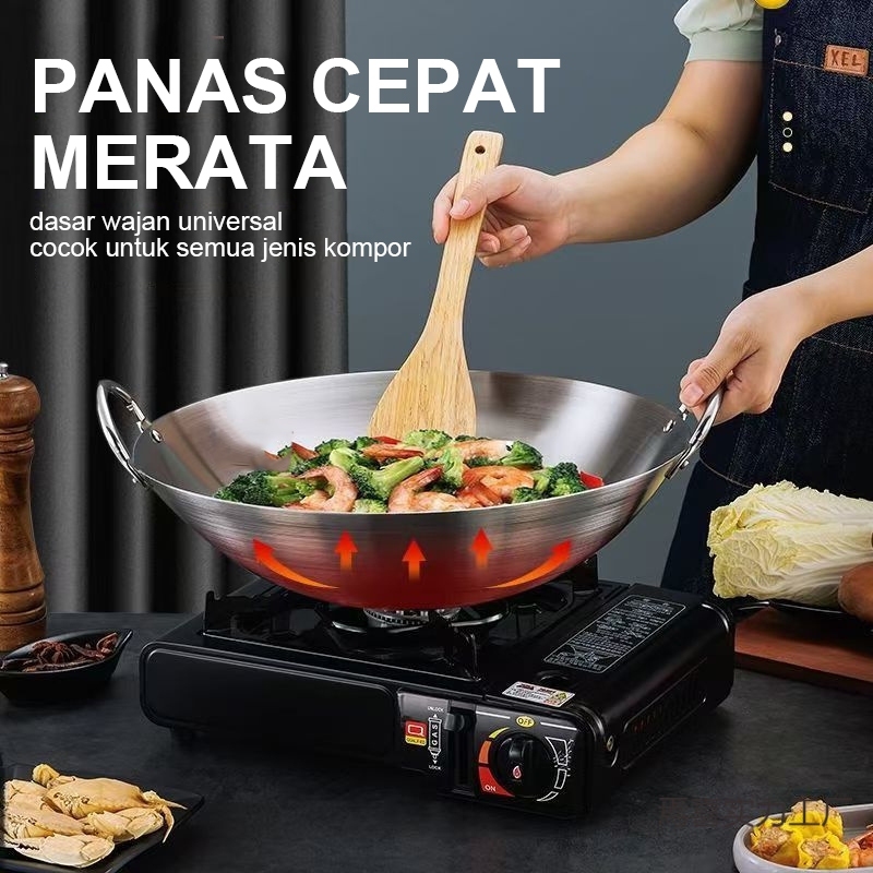 Wajan Stainless Steel Sus 304 Jumbo 100cm Kuali besar Anti Karat Bahan Tebal