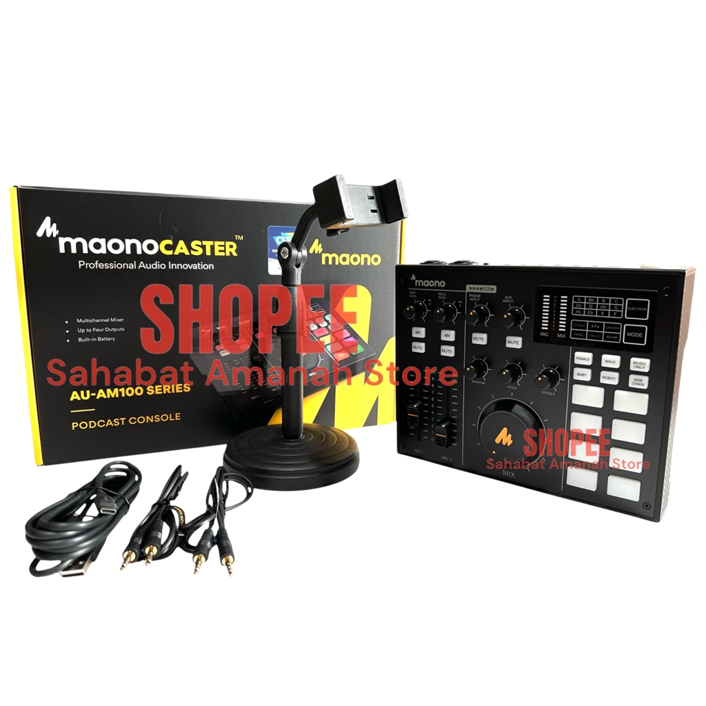 NEW ORIGINAL MAONOCASTER AU-AM100 Audio Interface Soundcard Maono AU AM100 AM 100 Free Stand HP