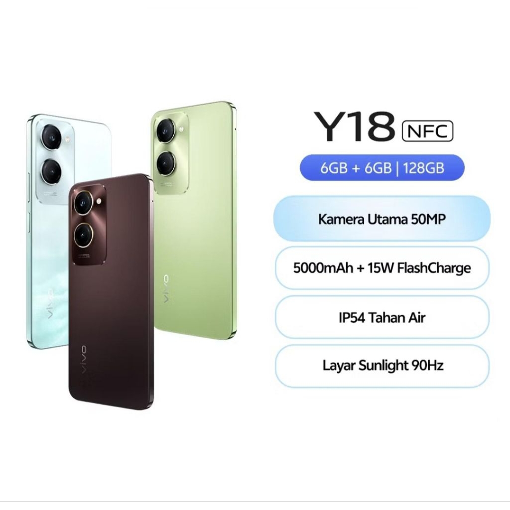HP VIVO Y18 6/128 GB - VIVO Y 18 RAM 6GB ROM 128GB GARANSI RESMI