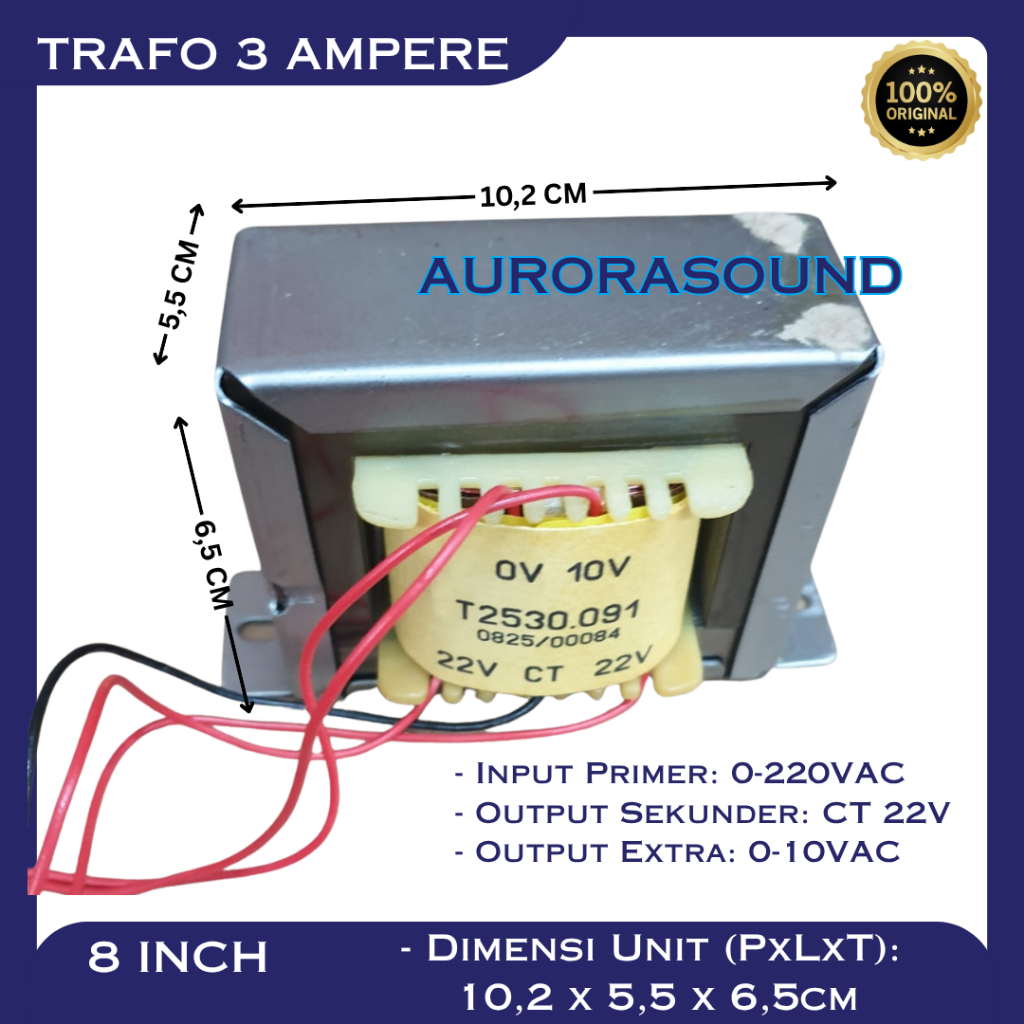 TRAFO 3 AMPERE POLYGRAND TRAVO 3A CT 22 VOLT EXTRA 0 - 10 VOLT