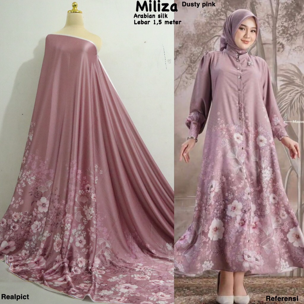 Kain arabian silk motif miliza// per setengah meter // banyak motif // kain gamis // kain meteran //
