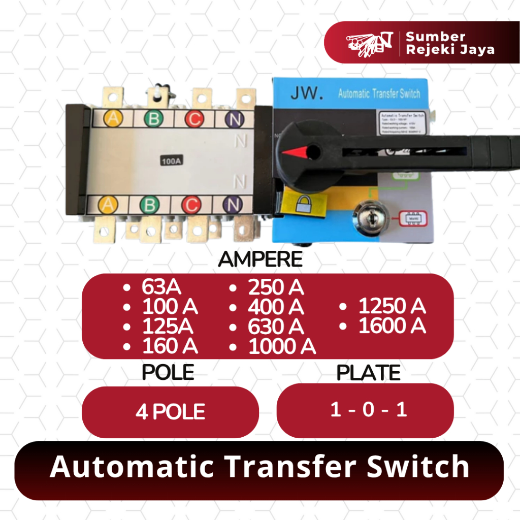 ATS OTOMATIS AUTOMATIC TRANSFER SWITCH PLN GENSET PANEL 4 POLE 400A 4P 400 A GGLD-400/4