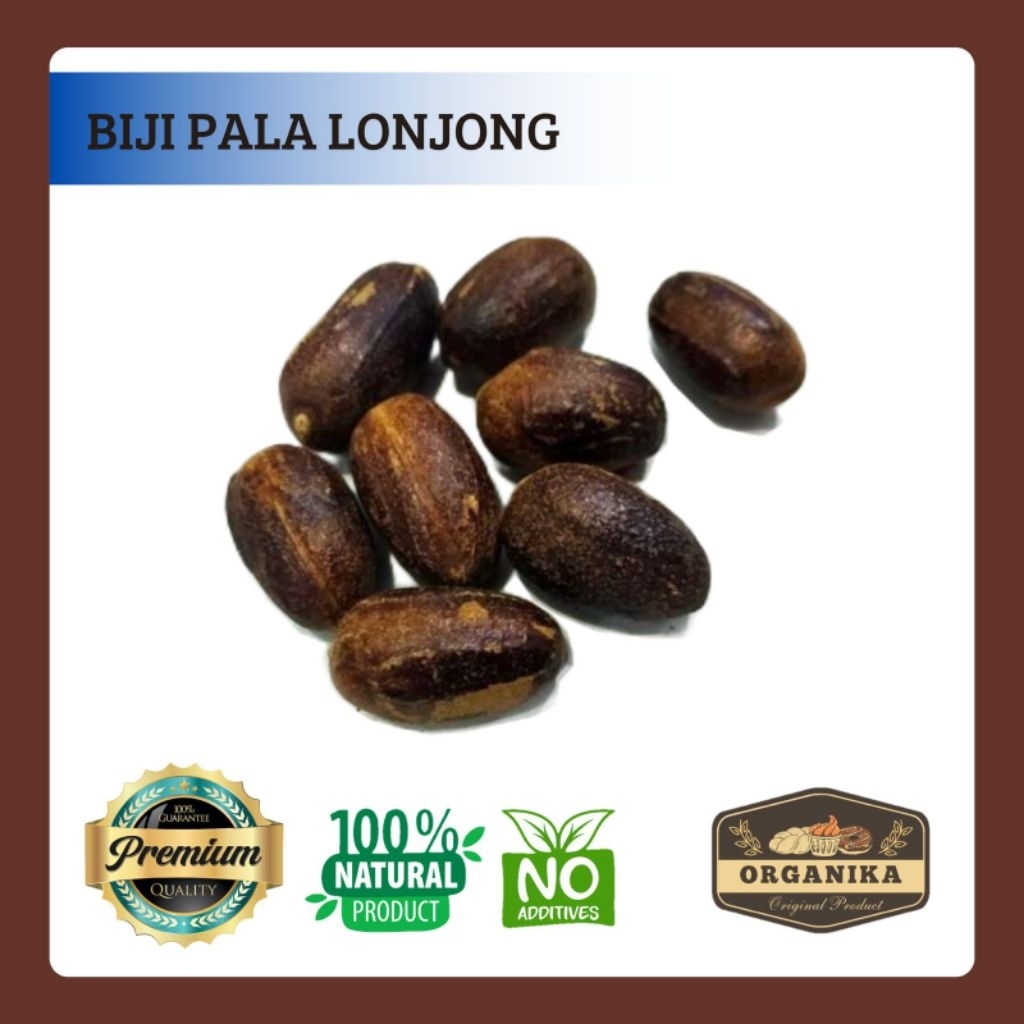 Biji Pala Lonjong Utuh 100gr /  Pala Papua