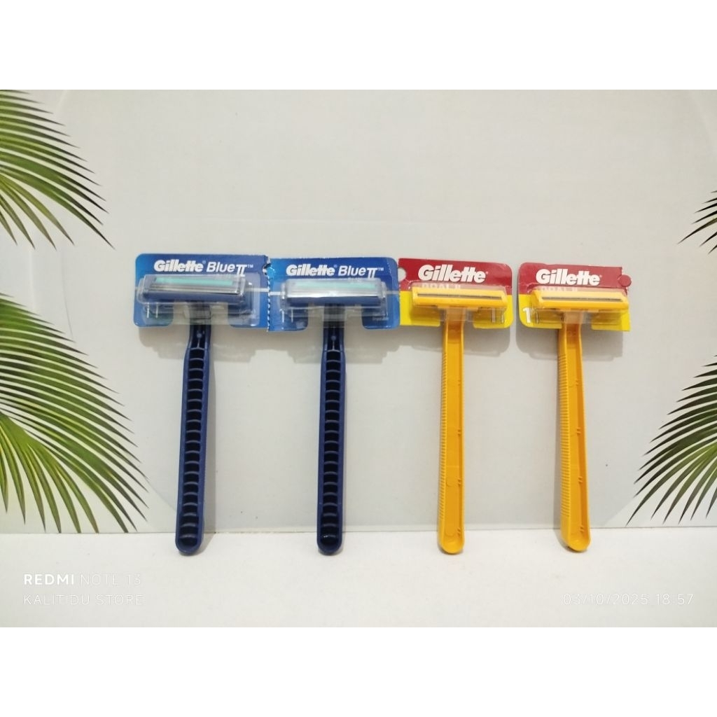 Gillette Silet Cukur kumis jenggot 2mata Pisau garuk kuning & Biru/cukur kumis/Gillette