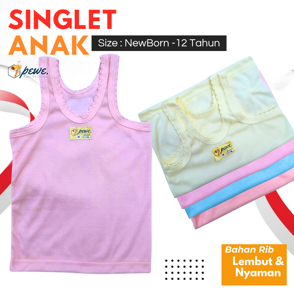 Kaos dalam Warna warni/singlet anak katun/Kaos dalam anak cewek/Singlet murah/kaos kutang bayi
