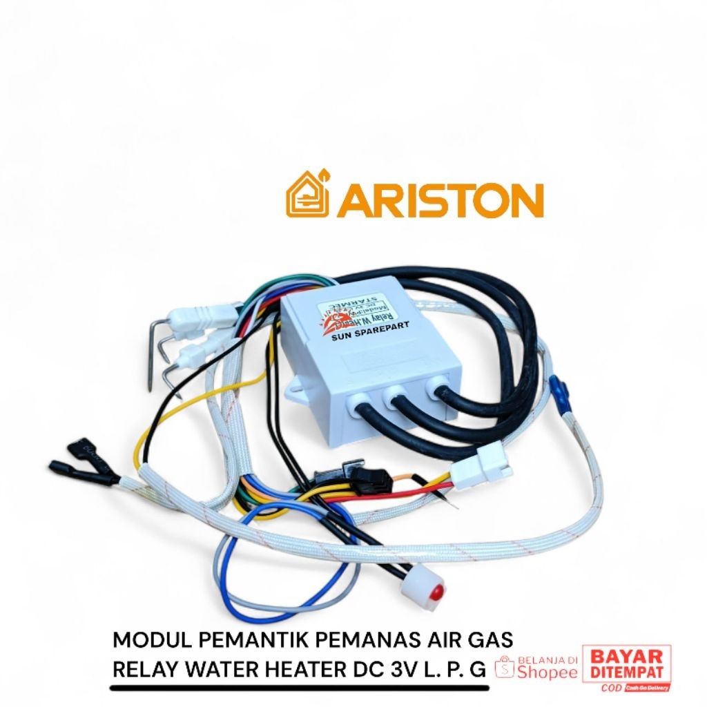 Modul pemantik pemanas air gas relay water heater DC 3V L. P. G Gas Ariston