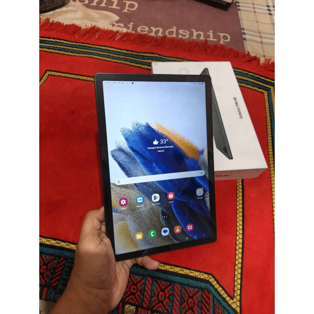 samsung Tab A8 2022 fulset ram 4gb 128gb mulus lengkap fulset bagus 4G sim LTE 10.5in tablet bekas m