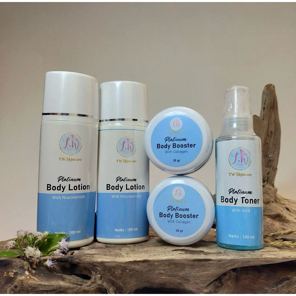 PAKET LOTION PLATINUM ( 2 boster 2 lotion free toner) LW SKINCARE