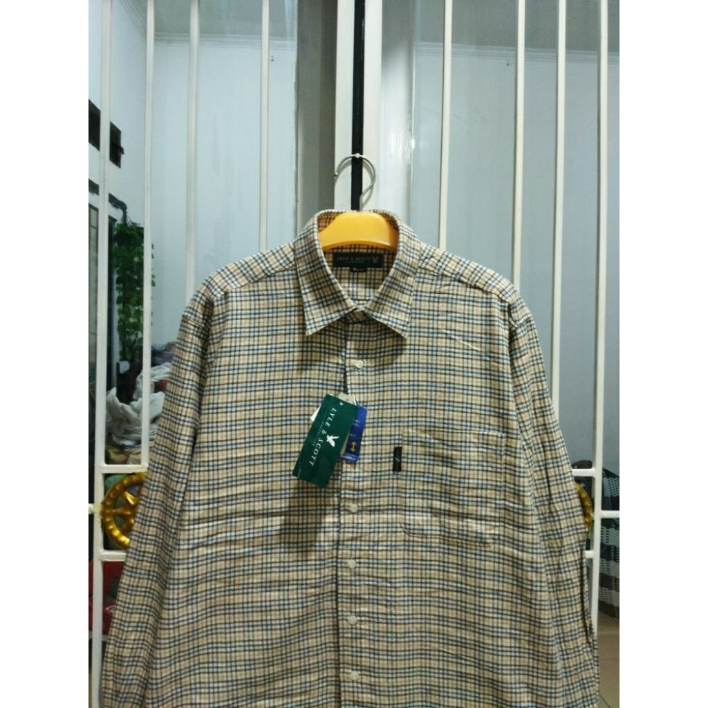 kemeja flannel lyle scott M kasual pria murah terlaris