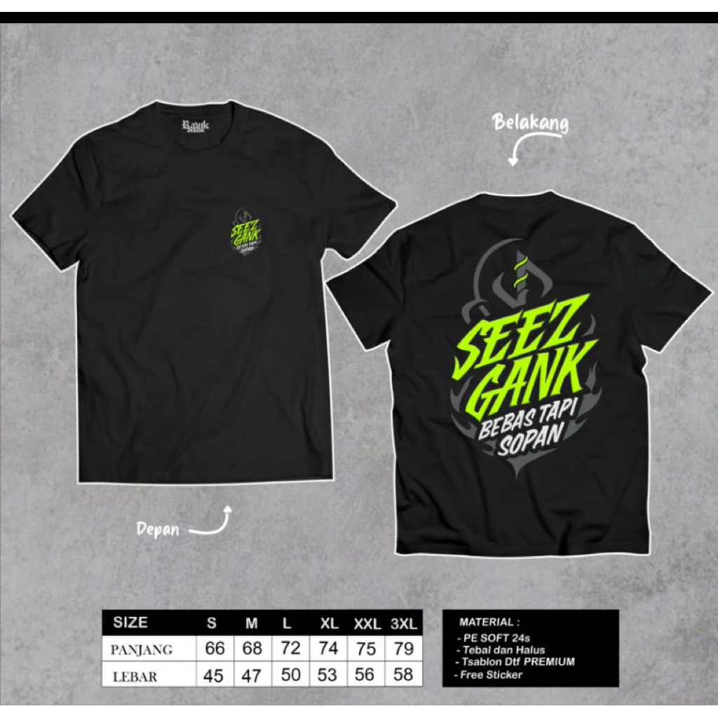 TSHIRT KAOS KATA KATA ZEEZ GANK DTF HIJAU