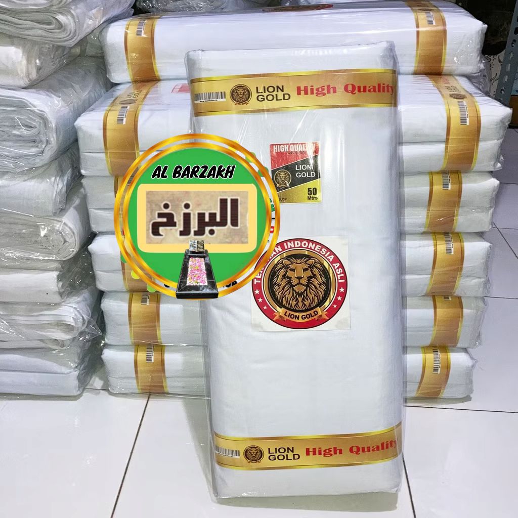 Kain Kafan Lion Gold 1roll Lebar 120cm Panjang 50m Kafan mori boeh