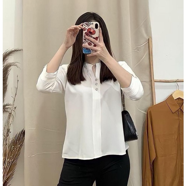 KEMEJA CRINGKLE WANITA/KEMEJA REMPEL ATASAN POLOS WANITA CRINGKLE AIR FLOW/BAJU KEMEJA PREMIUM