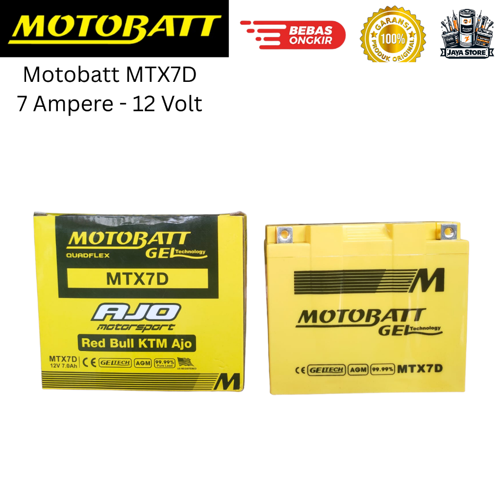 Aki Motor Yamaha Nouvo Lele, Nouvo SX, Nouvo Z Motobatt MTX7D Original 7 Ampere