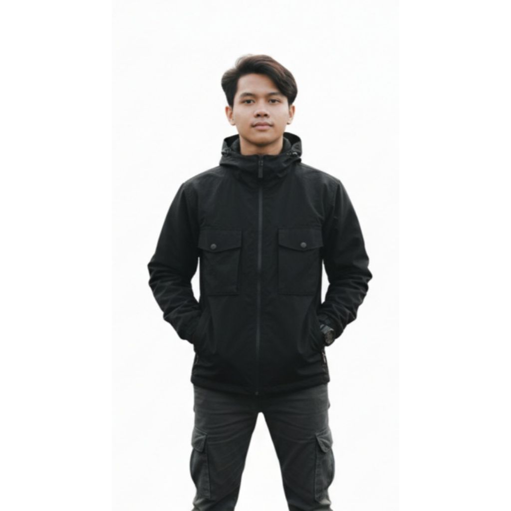 Jaket Gorproce NylonJaket goggle Jaket Motor Jaket Waterproof Jaket pria Jaket Hitam.