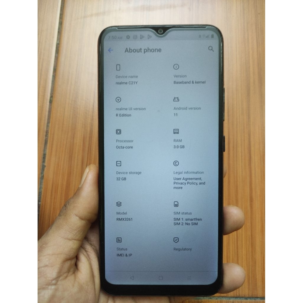 Hp Android Realme C21Y 3/32 Bekas Komplit