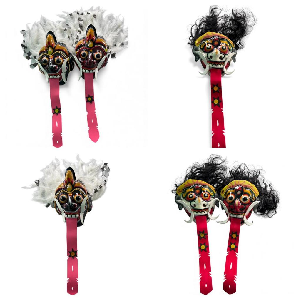 Topeng Rangda Leak Bali dengan Desain Unik Bahan Mika & Spon dan Detail Wajah yang Menarik untuk Aca