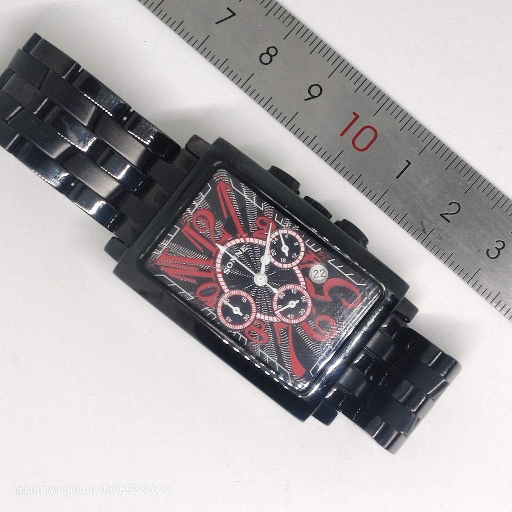 Jam Sonne Chronograph Vintage H020 Black Red Bekas