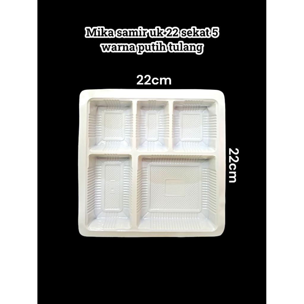 Mika samir putih uk 22 sekat 5 (isi 50pcs)