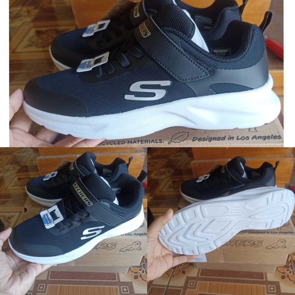 Sepatu Hitam Anak Skechers Original