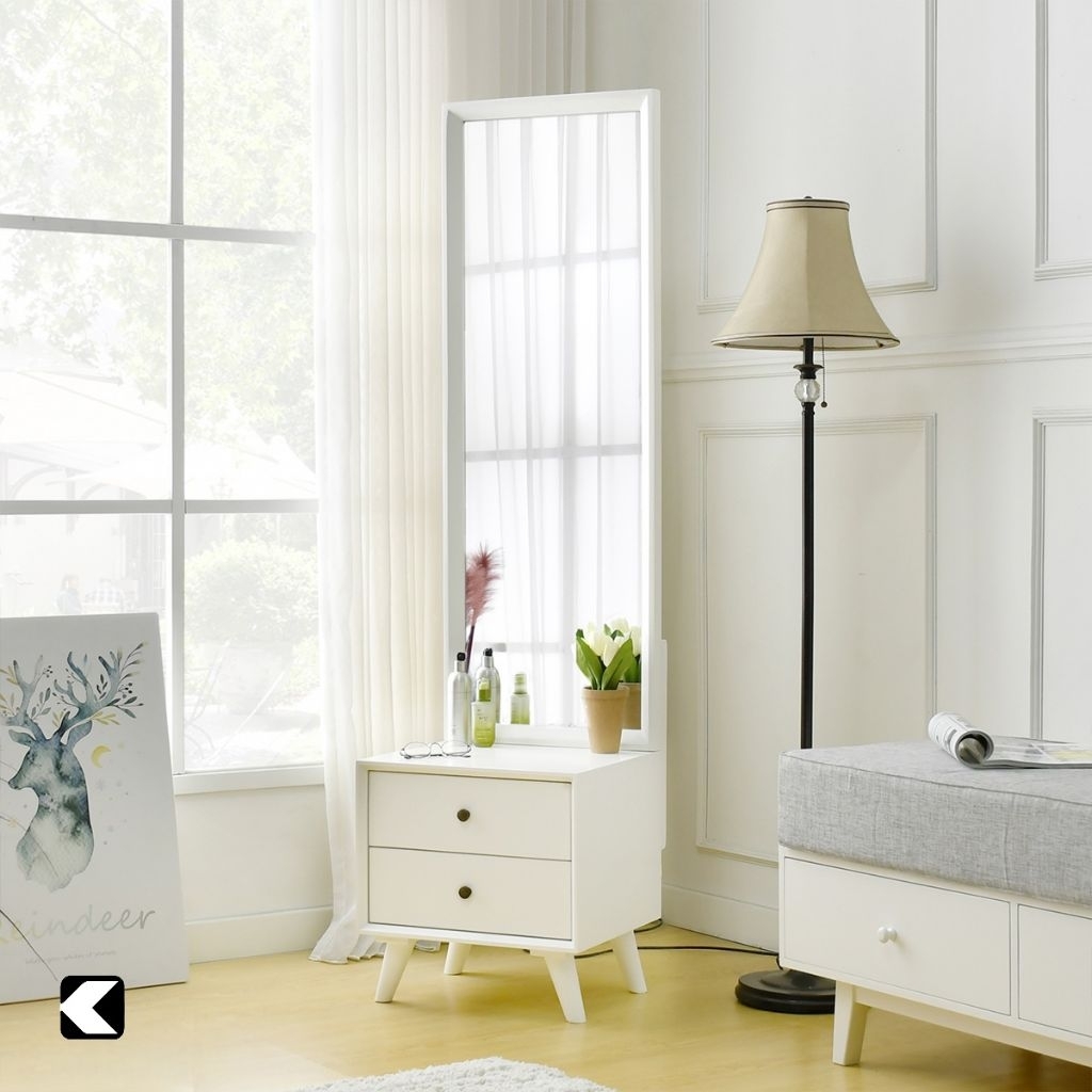 MEJA RIAS MINIMALIS MEJA RIAS KAYU JATI MEJA RIAS KACA PANJANG MEJA KOSMETIK AESTHETIC