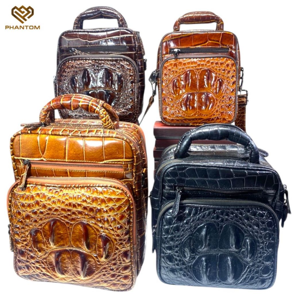 TAS KOMANDO KULIT BUAYA ASLI - TAS SELEMPANG PRIA - TAS KULIT BUAYA - TAS PRIA KULIT BUAYA