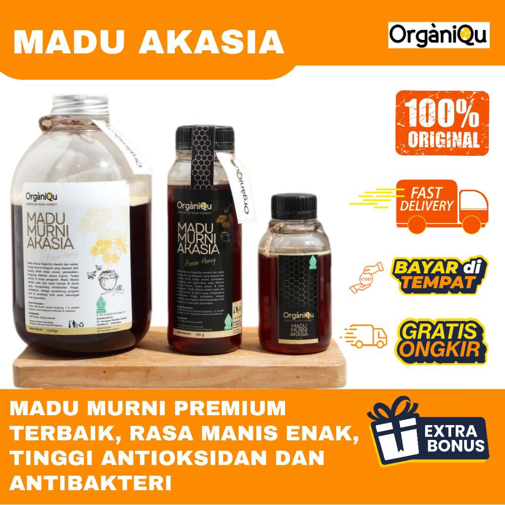 [FREE GIFT] ORGANIQU MADU AKASIA | MADU HITAM MURNI TANPA CAMPURAN GULA | MENDUKUNG KESUBURAN SISTEM