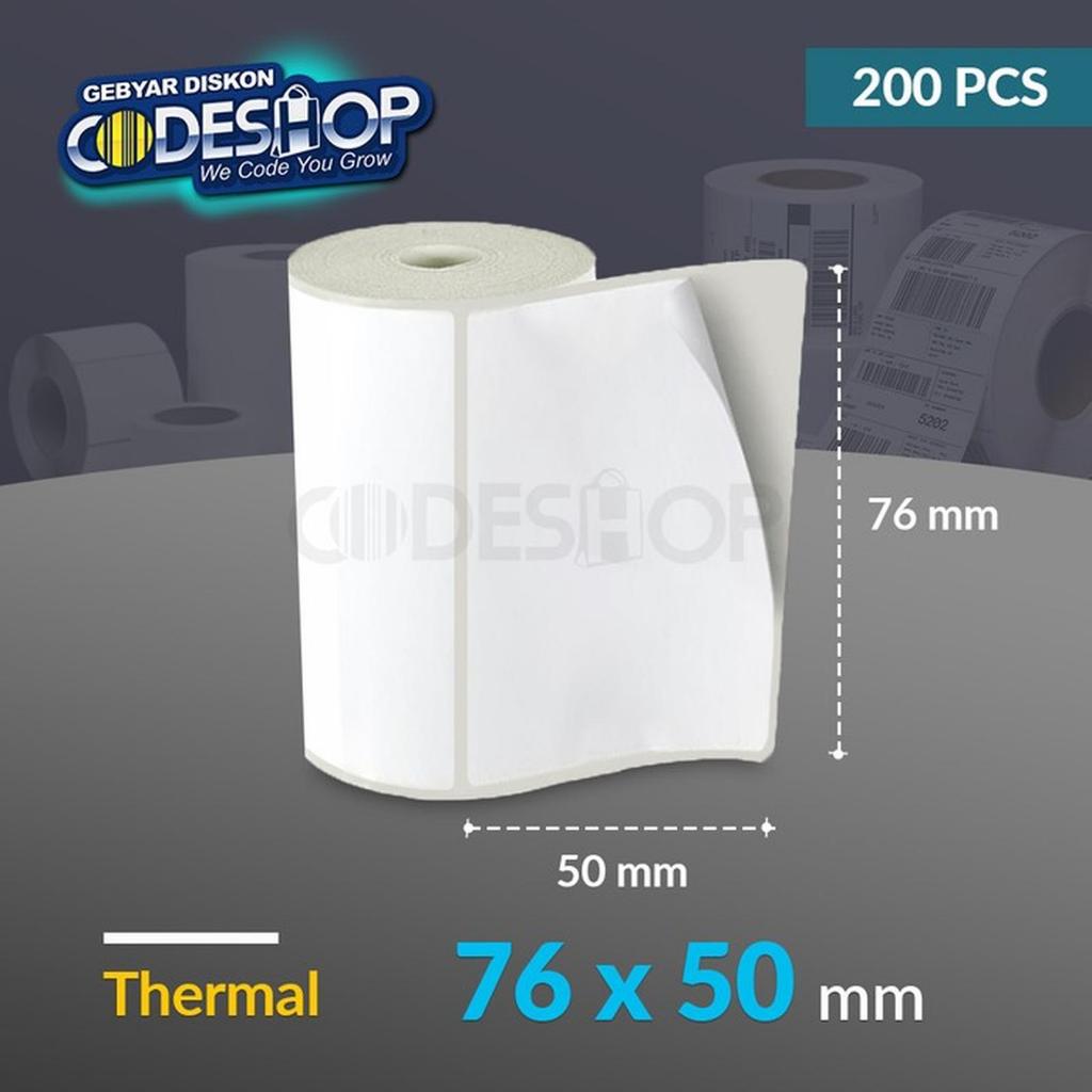 Codeshop Label Thermal 76x50 mm 1 Line Coreless Printer Bluetooth Termal 80mm 1 Slop