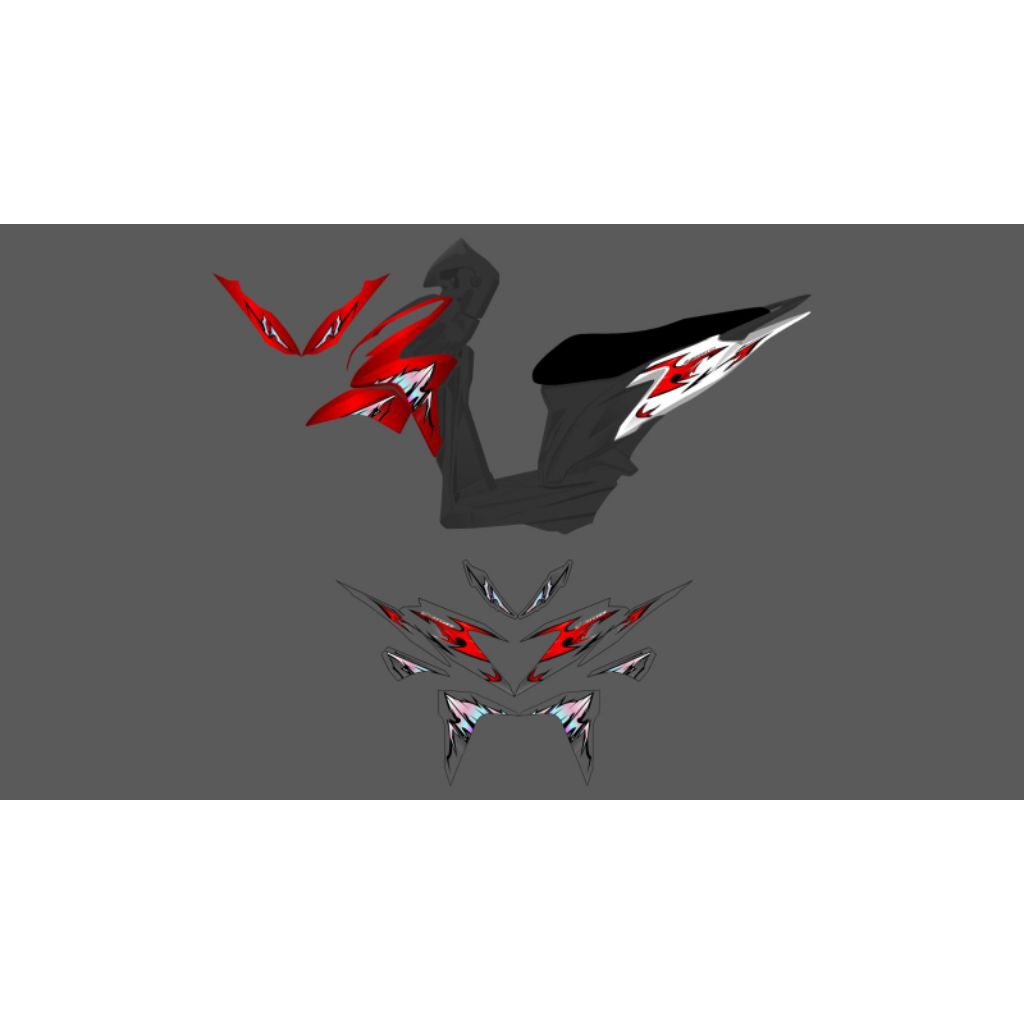 Striping sticker transparan Vario 125 old kzr motif Vietnam style varky