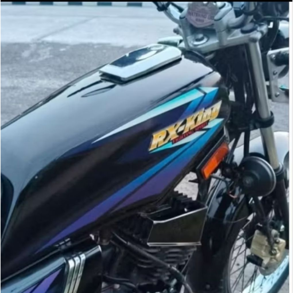 STRIPING LIST STIKER MOTOR YAMAHA RX-KING TAHUN 2002 WARNA BIRU STANDAR ORI