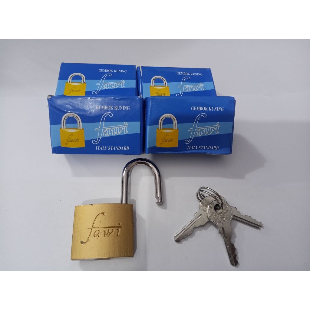 GEMBOK KUNING 30MM/GEMBOK KANDANG HEWAN /GEMBOK KOPER KECIL FAWI 30MM